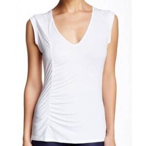 ALO YOGA V Neck Ruched Side Short Sleeve Size XS